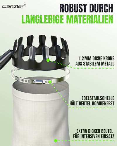 Detalle de Canzler Obstpflücker mit Teleskopstiel über 4 m – Obsternte ohne Leiter
