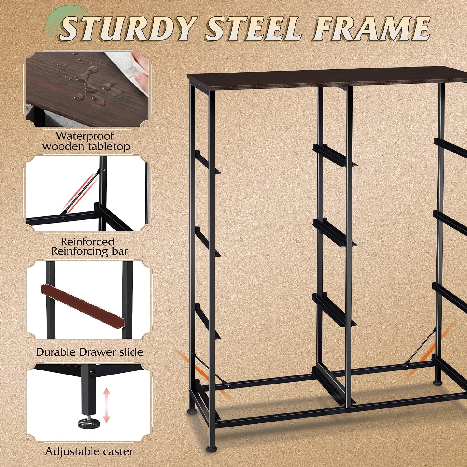 Thumbnail 6 de WLIVE Fabric Dresser 8-Drawer 31.7in