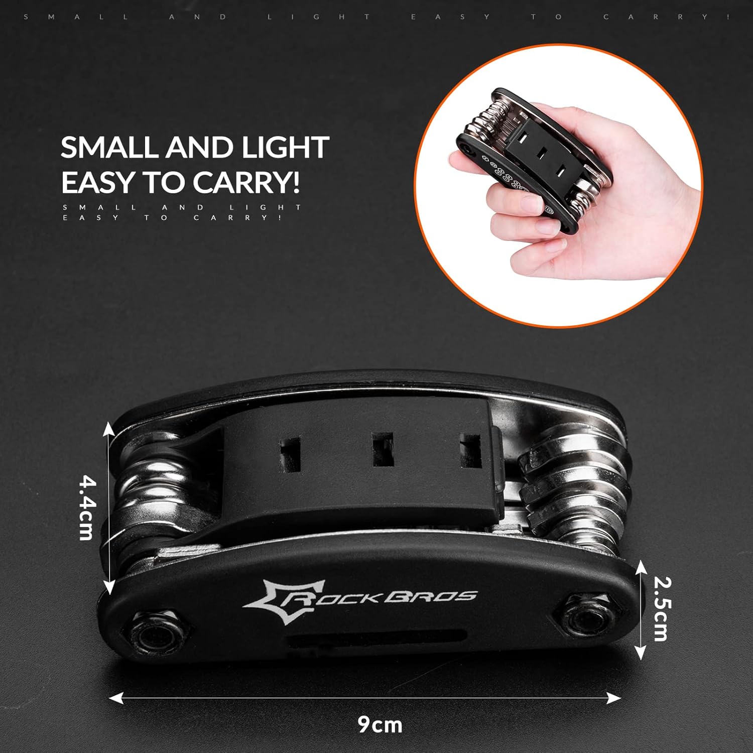 Thumbnail 2 de ROCKBROS Kit di riparazione 16 in 1 per bici, multiutensile pieghevole in acciaio