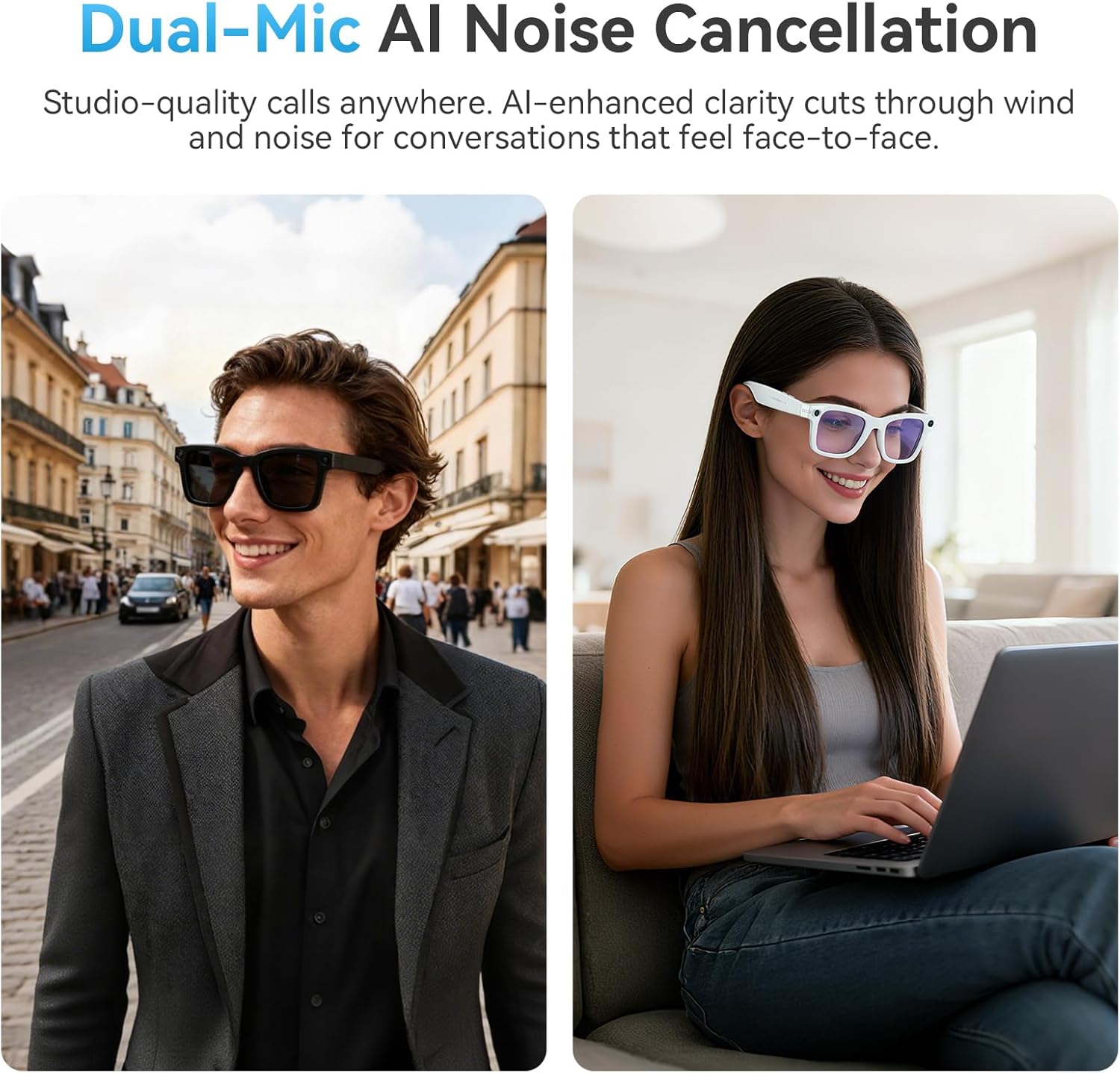 Thumbnail 4 de AI Smart Glasses 8MP Camera with Bluetooth Calls 😎