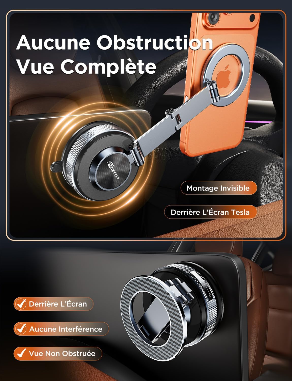 Thumbnail 6 de MSXTTLY Vmag S3 Support voiture aimanté pour iPhone 17 Pro Max et Android