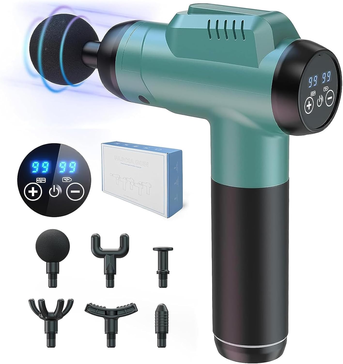 Thumbnail 6 de Massage Gun Deep Tissue with 99 Speeds – Percussion Handheld Massager (Green)