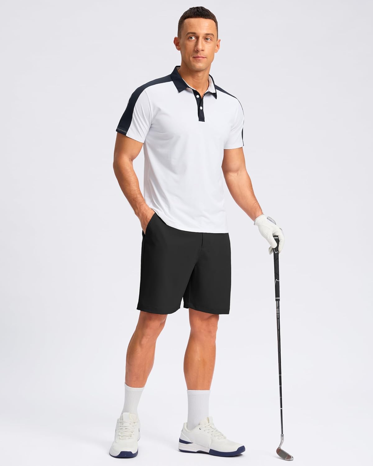 Detalle 2 de Pudolla Men’s Lightweight Golf Shorts (7"/9"/5") with 3 Pockets
