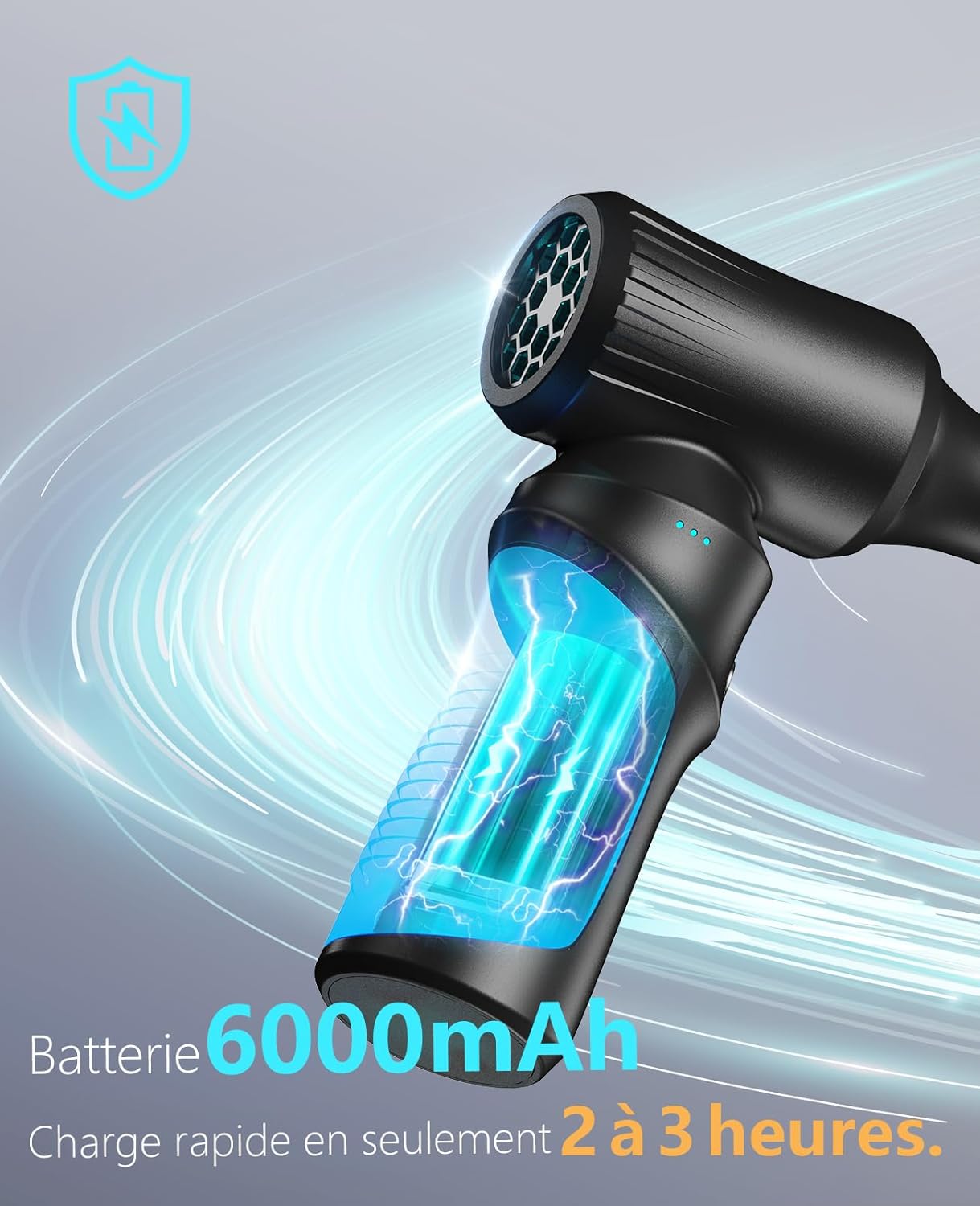 Detalle de Voniobuy Mini Souffleur Sans Fil Puissant — Nettoyage rapide et polyvalent pour PC et voiture