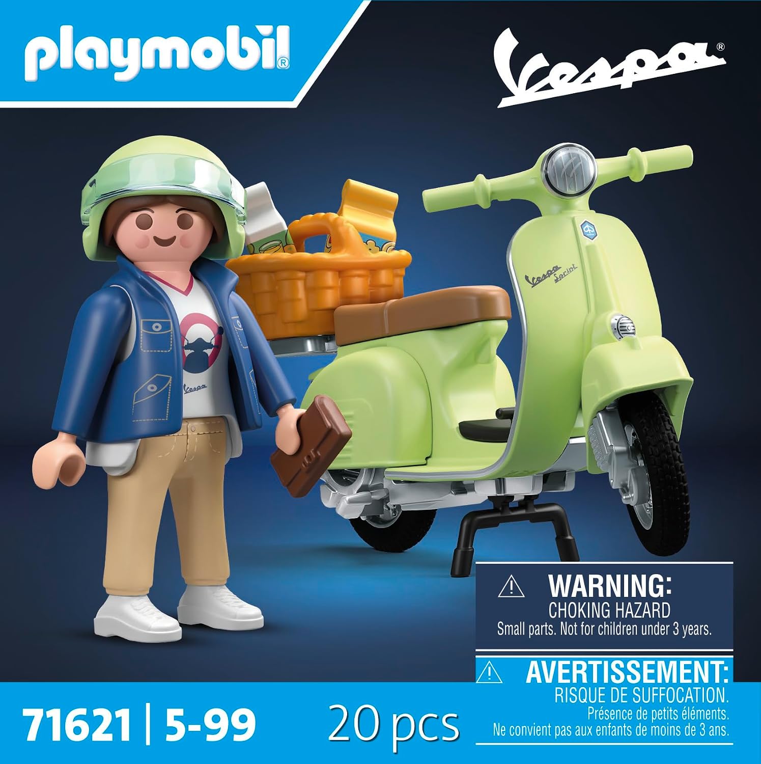 Thumbnail 3 de PLAYMOBIL Cars 71621 1969 Vespa 150 Sprint Veloce – Hellgrün, detailgetreues Sammler-Set