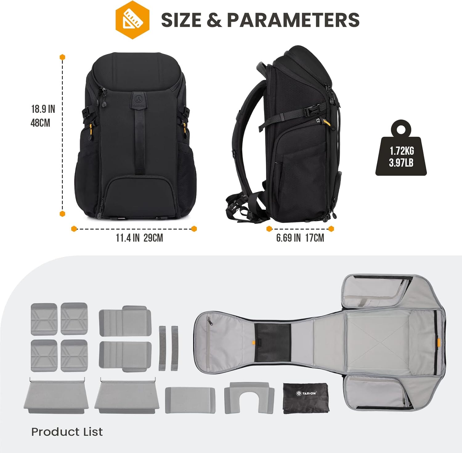 Thumbnail 6 de TARION Camera Bag Large 17 L backpack