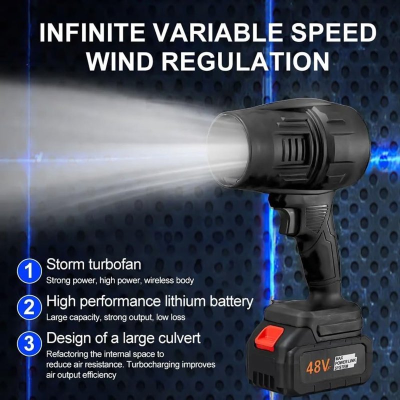 Detalle de Klack Power Violent Fan: Soplador de Mano Inalámbrico 120.000 RPM, 1050 W