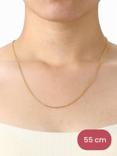 Detalle de FOCALOOK Collar Rolo Mini Belcher Oro 18K y Acero 316L 50 cm