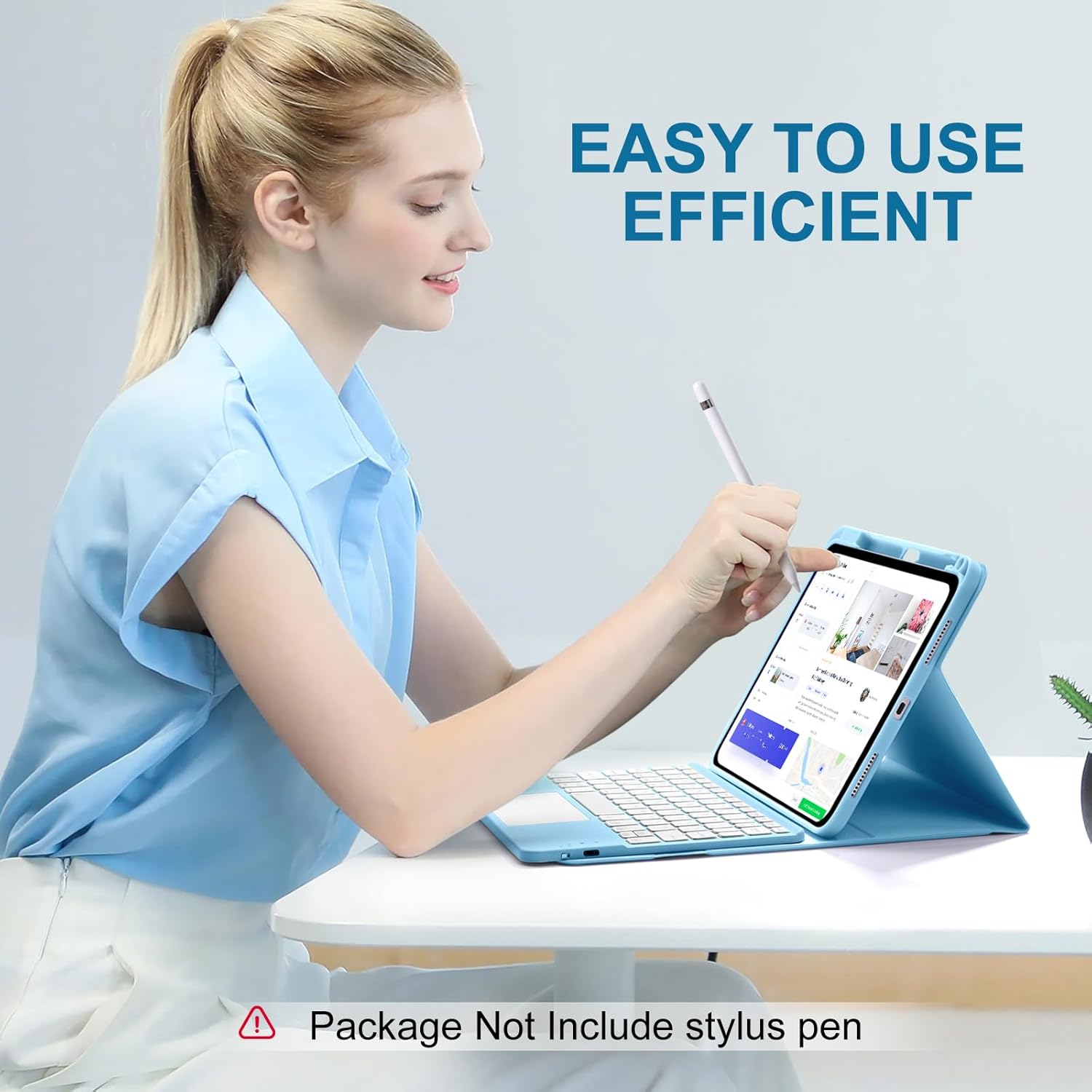 Thumbnail 6 de Vobafe Keyboard Case for A16 11th Gen & iPad 10th Gen (11/10.9-inch) – LightBlue with Detachable Keyboard and Trackpad