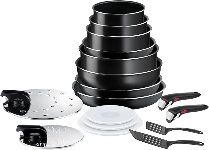 Detalle de Tefal Ingenio Easy On: Juego de Sartenes, Cazos, Guisera y Wok