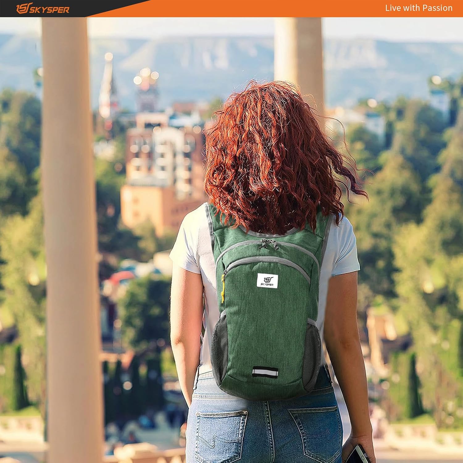 Detalle de SKYSPER 10L Hiking Backpack: Lightweight, Foldable Daypack for Everyday Adventures