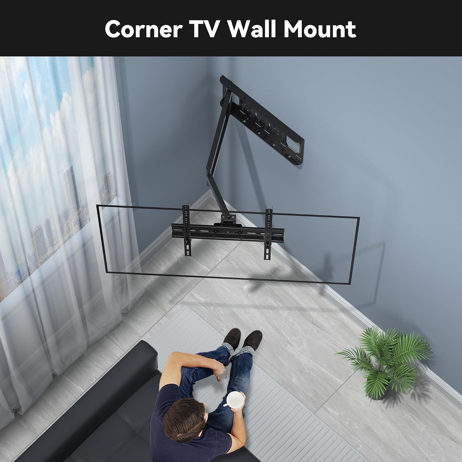 Thumbnail 5 de FORGING MOUNT Long Arm TV Wall Mount for 26-60 Inch TVs (Up to 77 lbs) with 25.6-Inch Full Motion Arm