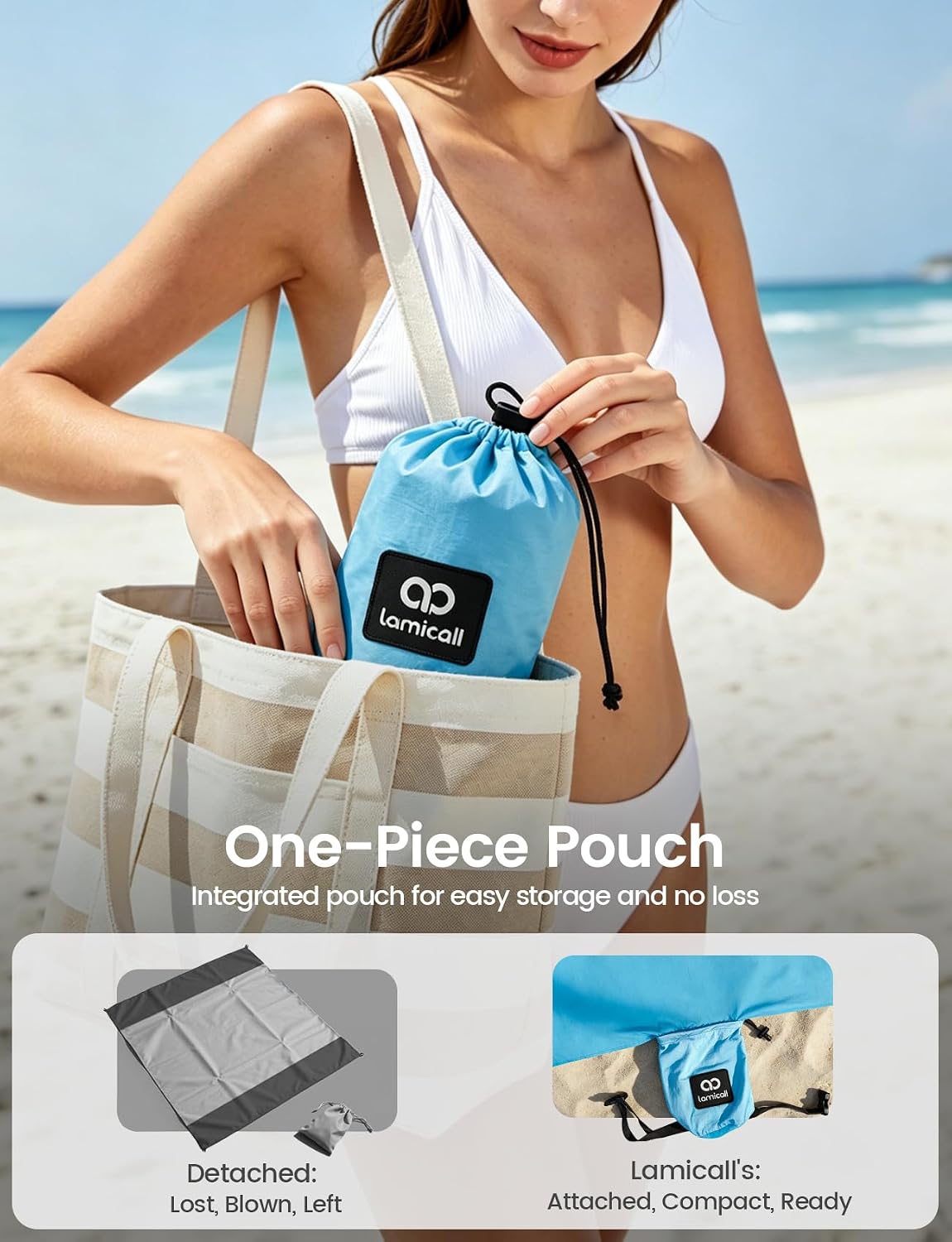 Detalle 2 de Lamicall Beach Blanket Ripstop Nylon