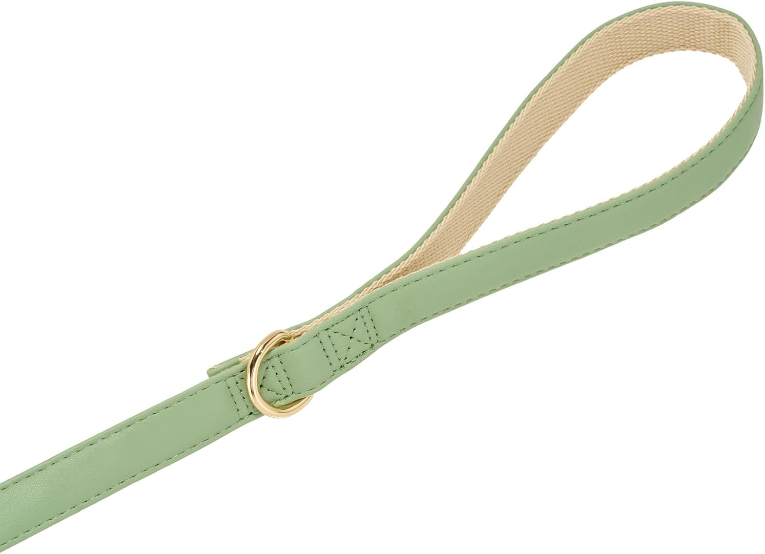 Thumbnail 3 de YUDOTE 150cm Soft Cotton Dog Lead with PU Leather (Sage Green) – 1.5cm wide everyday leash for small puppies