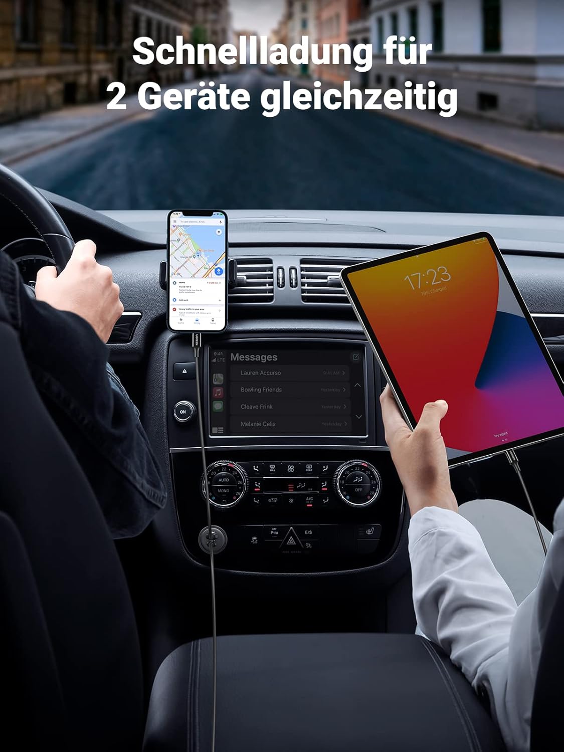 Thumbnail 2 de UGREEN Zigarettenanzünder-USB-C Autoladegerät 63W (45W + 18W) mit PPS für bis zu 2 Geräte