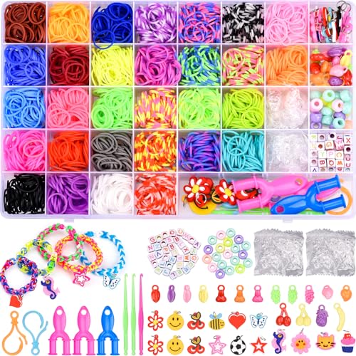 Detalle de AOKITO 2500+ Elastici per Braccialetti: kit completo 32 colori con perline, fermi e accessori per bambini