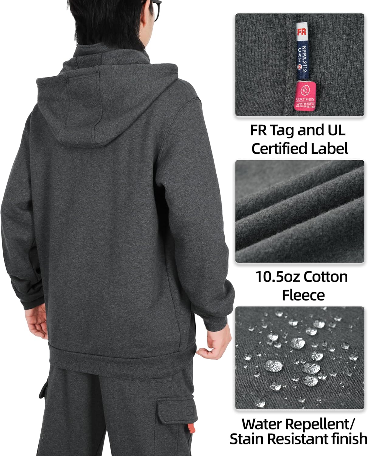 Thumbnail 4 de BOCOMAL FR Hoodie, 10.5-oz Cotton Fleece