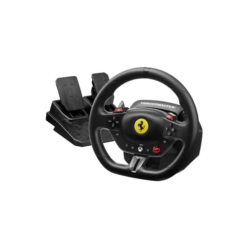 Detalle de Thrustmaster T98 Ferrari 296 GTS 240° con pedales: volante oficial para PC y Xbox