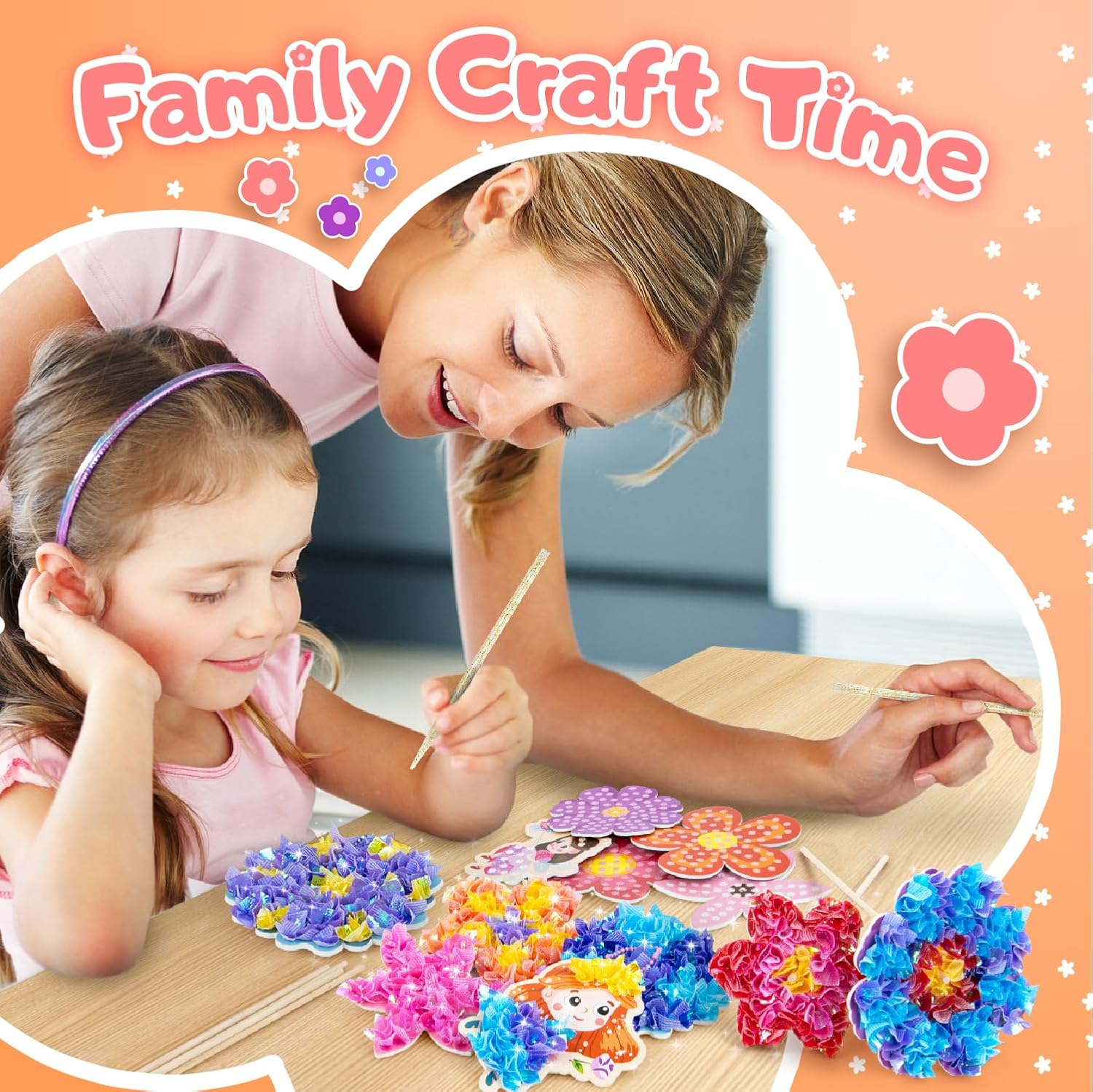 Thumbnail 3 de Kiztoys Bastelset Blumenstrauß mit Pailletten – Kreativ-Set für Kinder ab 6 Jahren