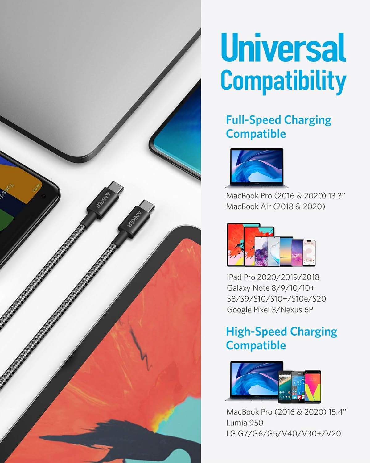 Thumbnail 4 de Anker Cable USB C 60W 1,8 m Pack doble