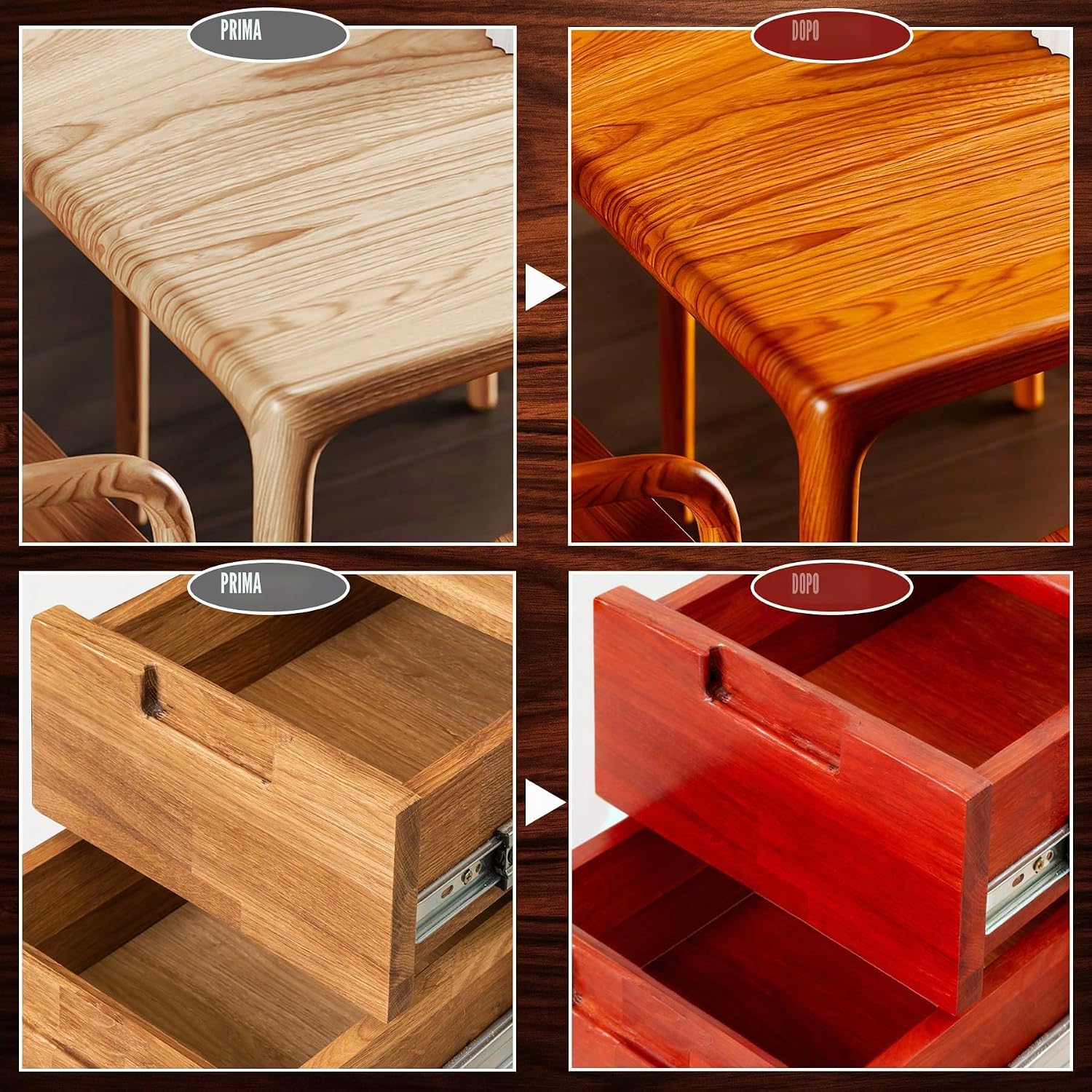 Detalle de Tintura per legno a base d'acqua - Noce | Vernice per mobili interni ed esterni (250ml)