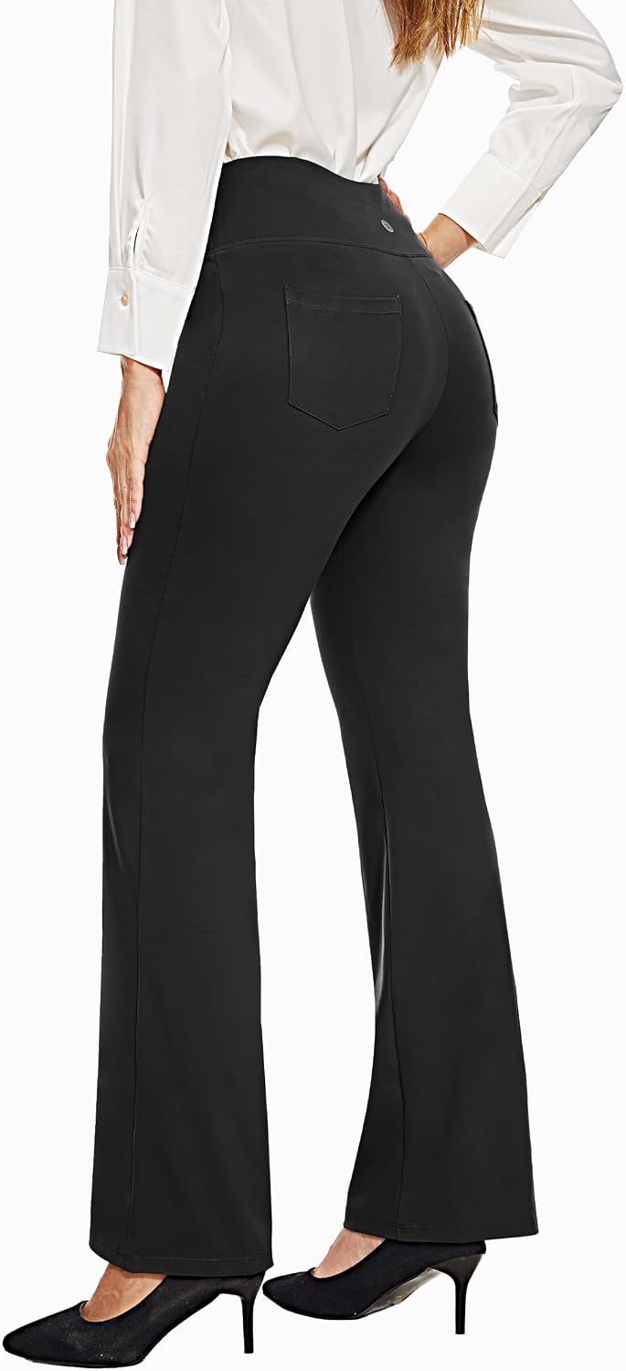 Detalle 2 de Desol Bootcut Flare yogabyxor med hög midja, stretch och fyra fickor