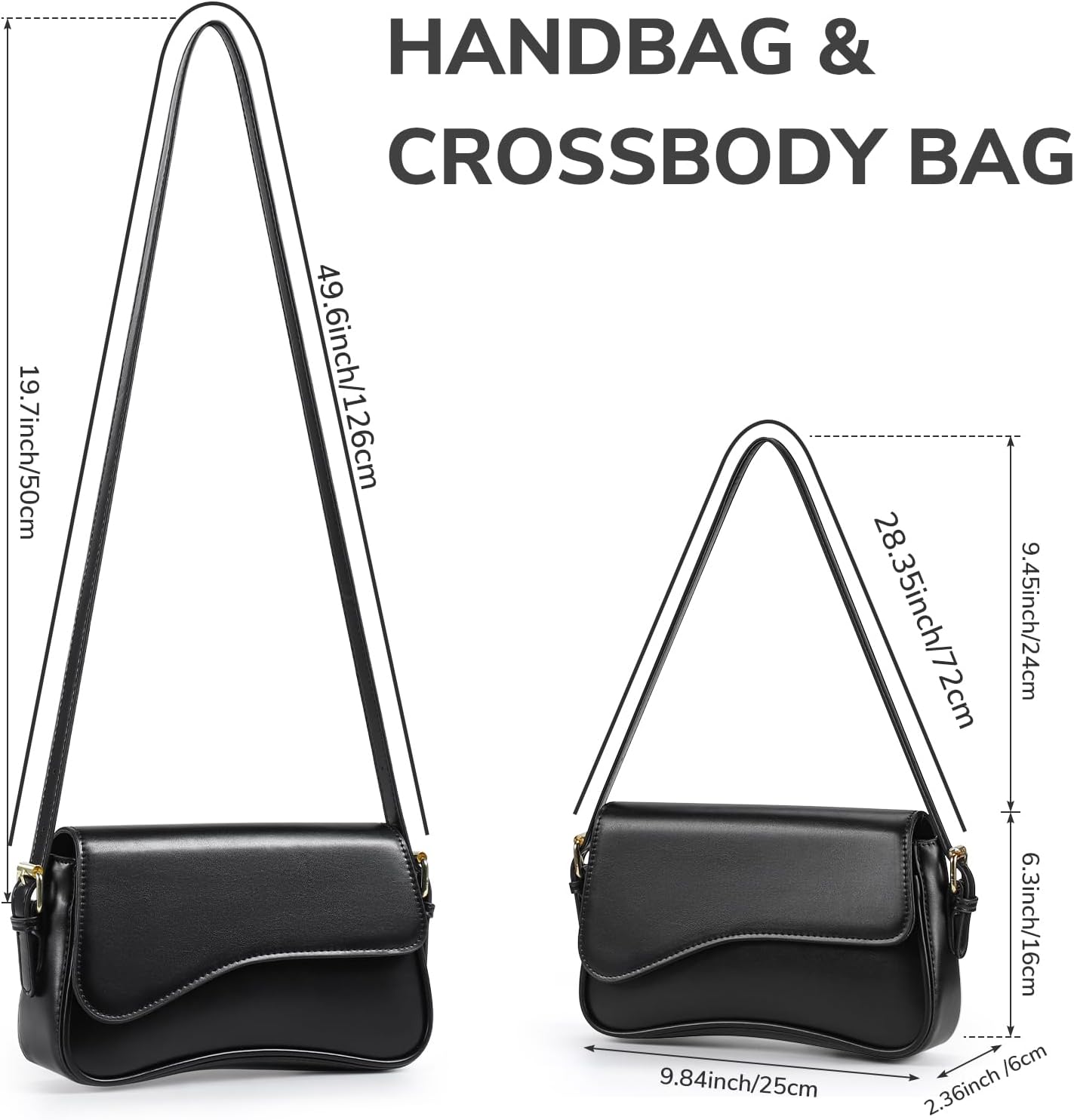 Thumbnail 3 de Etercycle Women’s Shoulder Bag Y2K Hobo Clutch Crossbody (PU leather look)