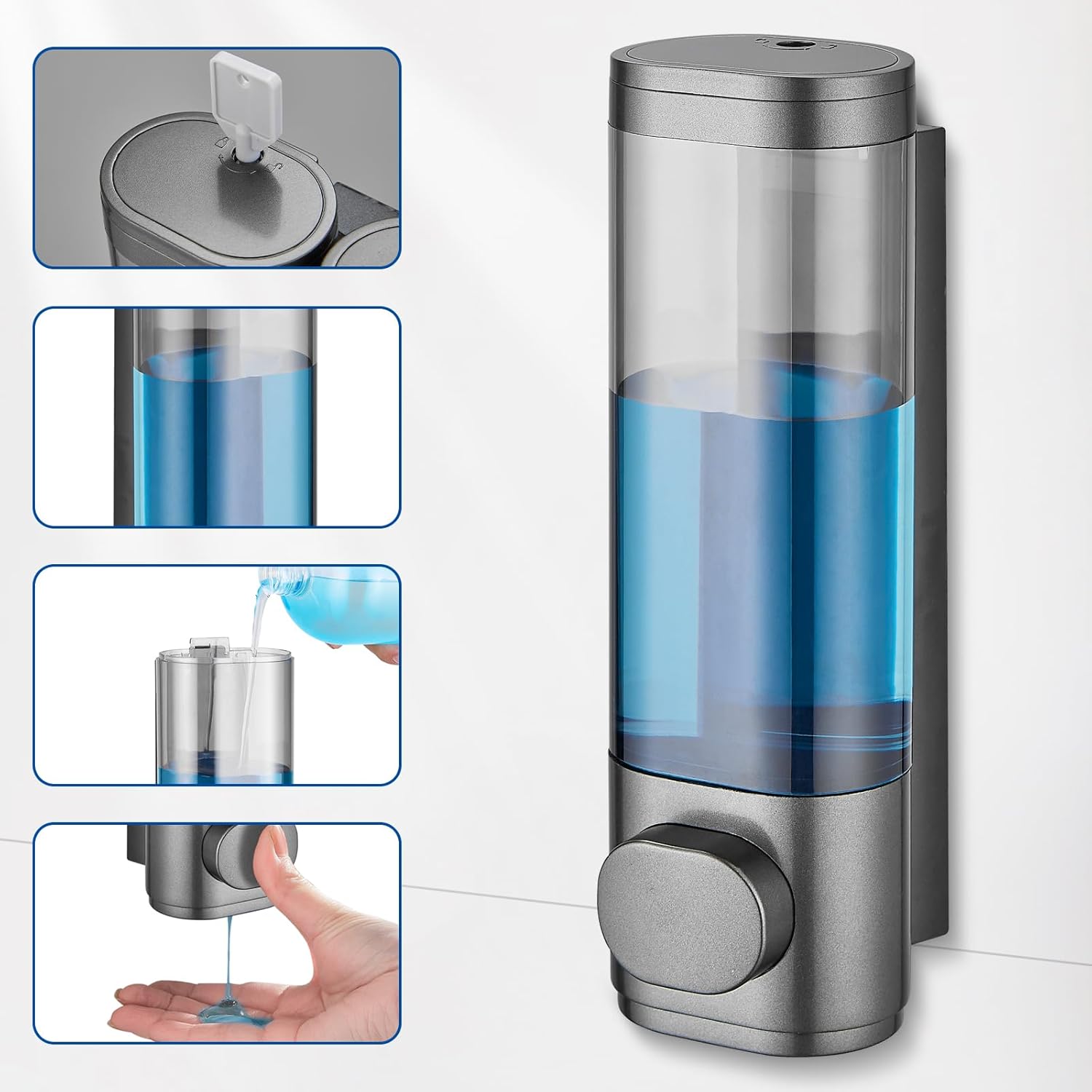 Thumbnail 5 de Shampoo and Conditioner Dispenser 3-Chamber 300 ML