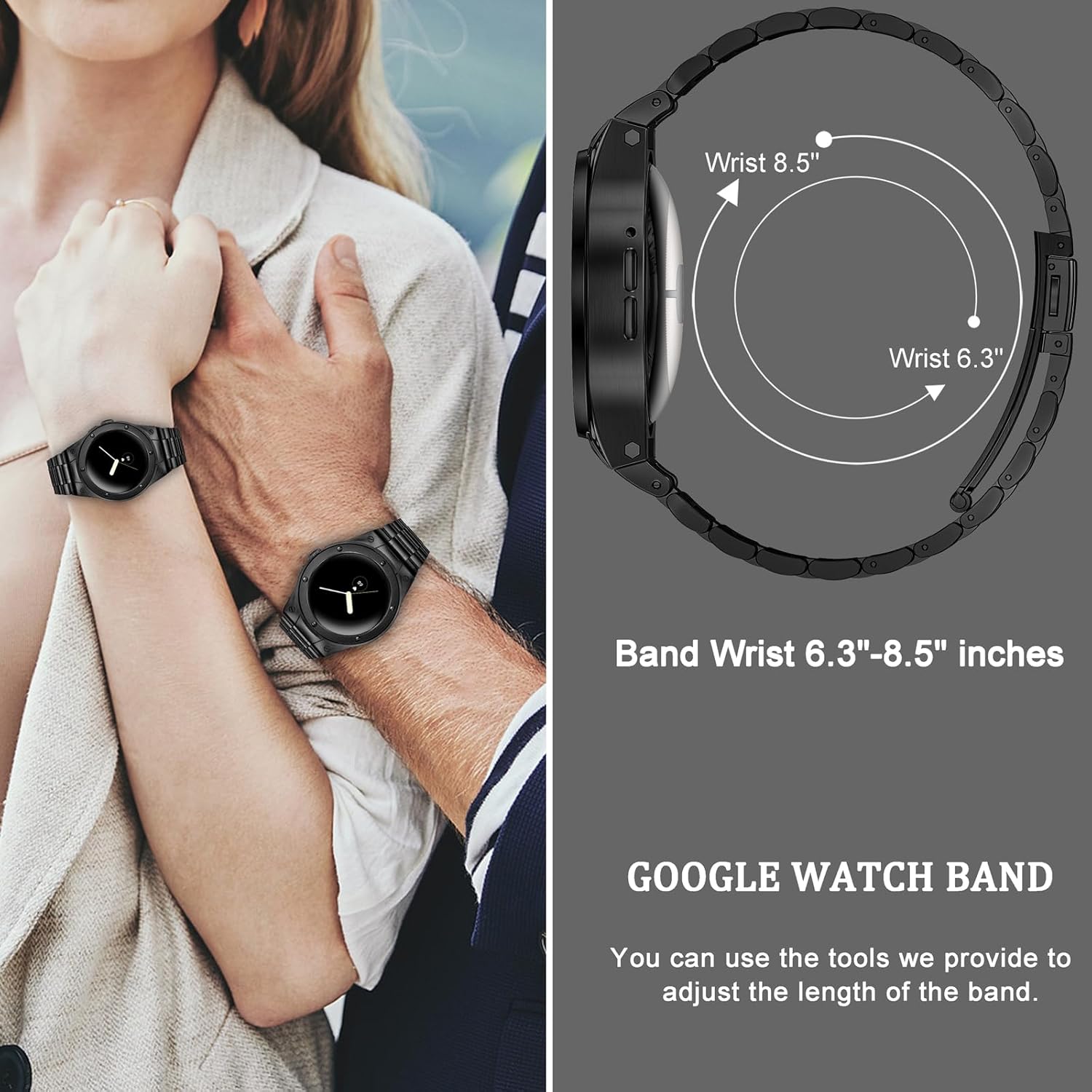 Thumbnail 4 de SUPLINK Stainless Steel Case and Bands for Google Pixel Watch 3 (45mm) – Rugged Metal Band & Case