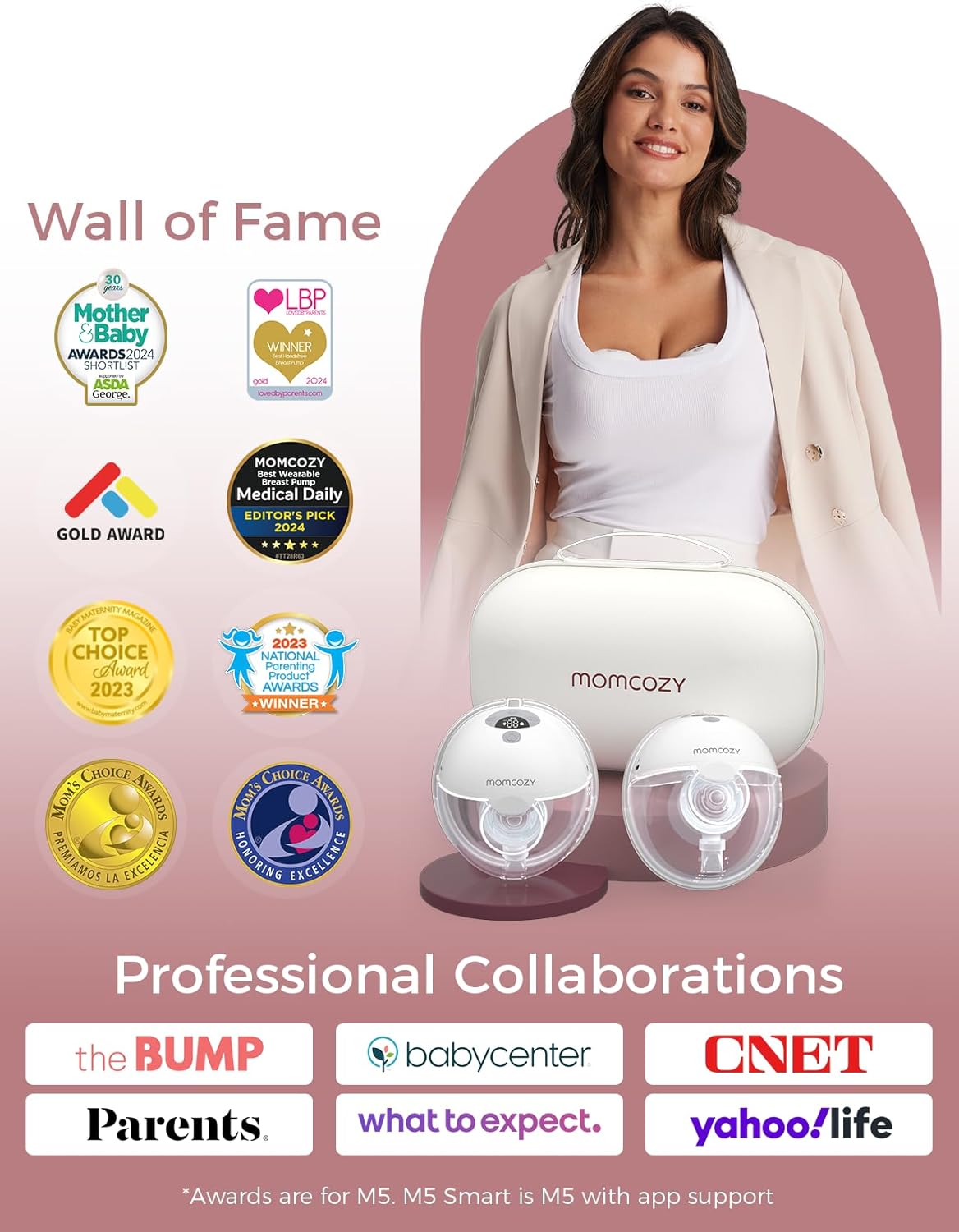 Thumbnail 6 de Momcozy M5 Smart Breast Pump: APP‑Controlled, Wearable, Hands‑Free in Cozy Red
