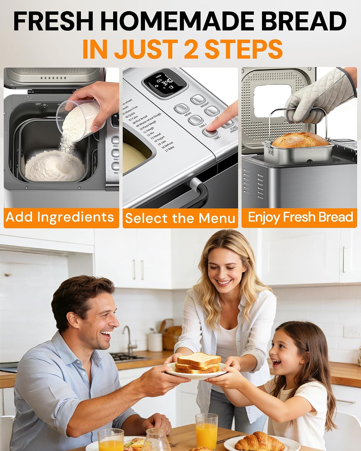 Detalle 2 de OSIPOTO Bread Maker, 2LB Capacity
