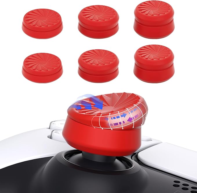 Detalle de PlayVital Tapas para Pulgar PlayStation, Xbox, Switch Rojo