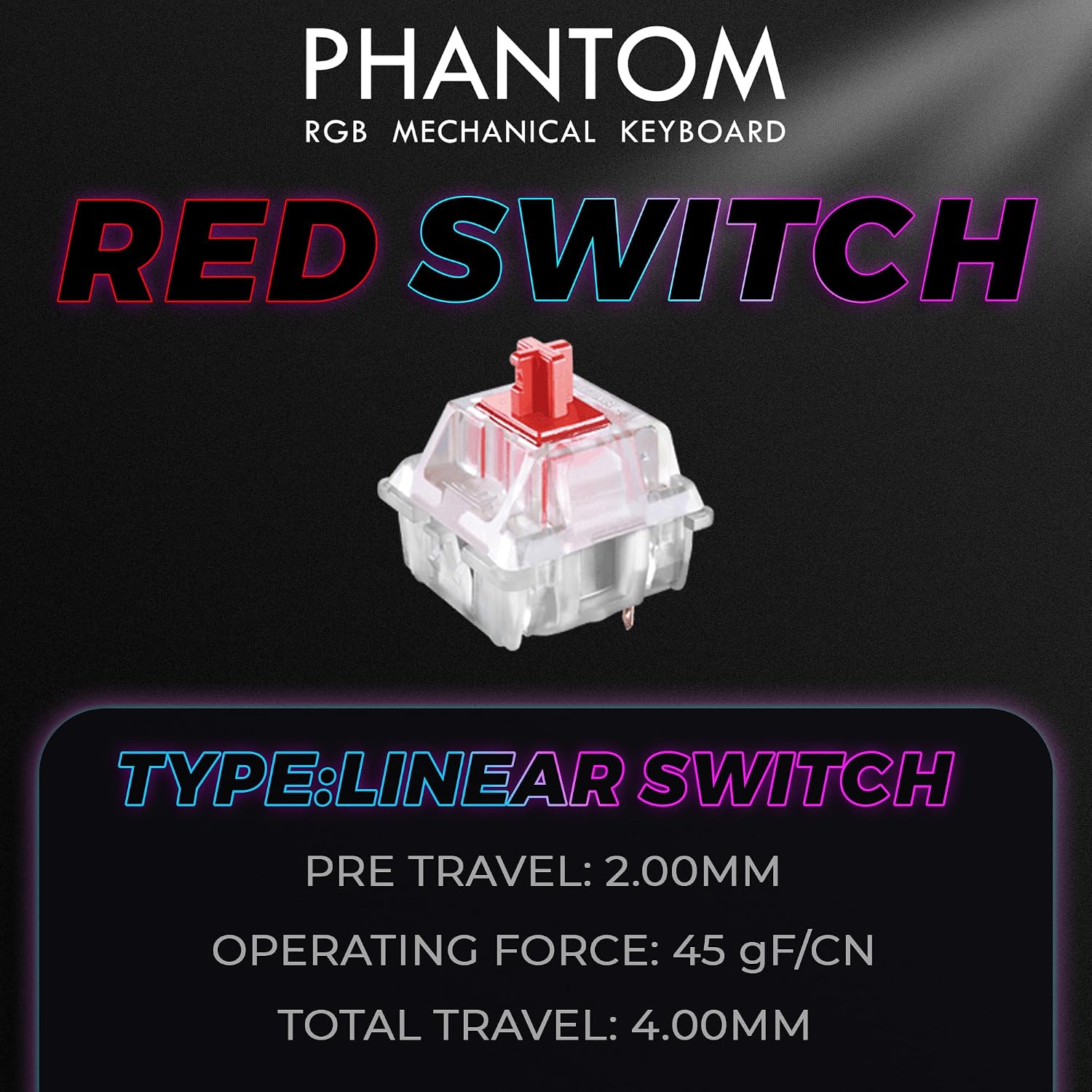Detalle de TECWARE Phantom 87 Key RGB Mechanical Gaming Keyboard with Outemu Red Switches