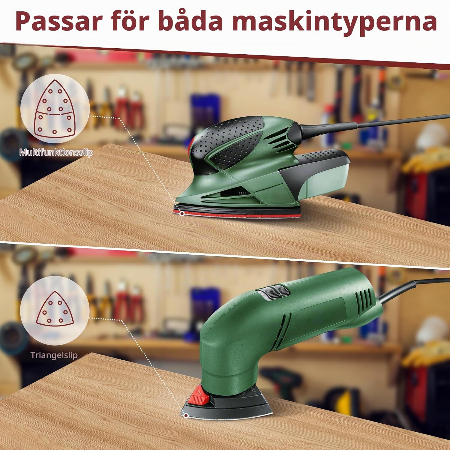Detalle de Jokisa triangulärt slippapper, 100-pack, 105 × 152 mm med sju kornstorlekar