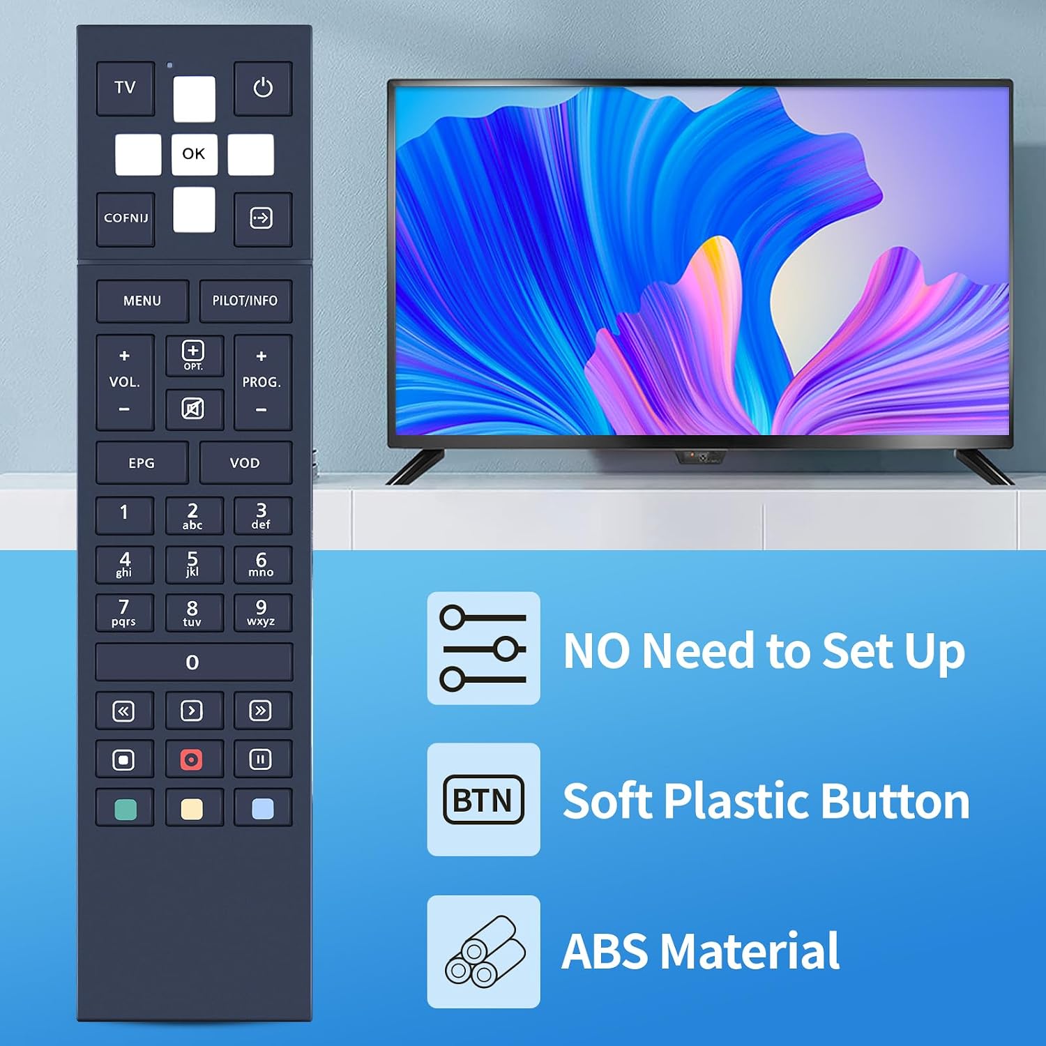 Detalle 2 de TCNOUMT Replacement Remote for Pilot NC+, Canal+ Premium Box 4K, WiFi Box & Sagemcom + DSIW74