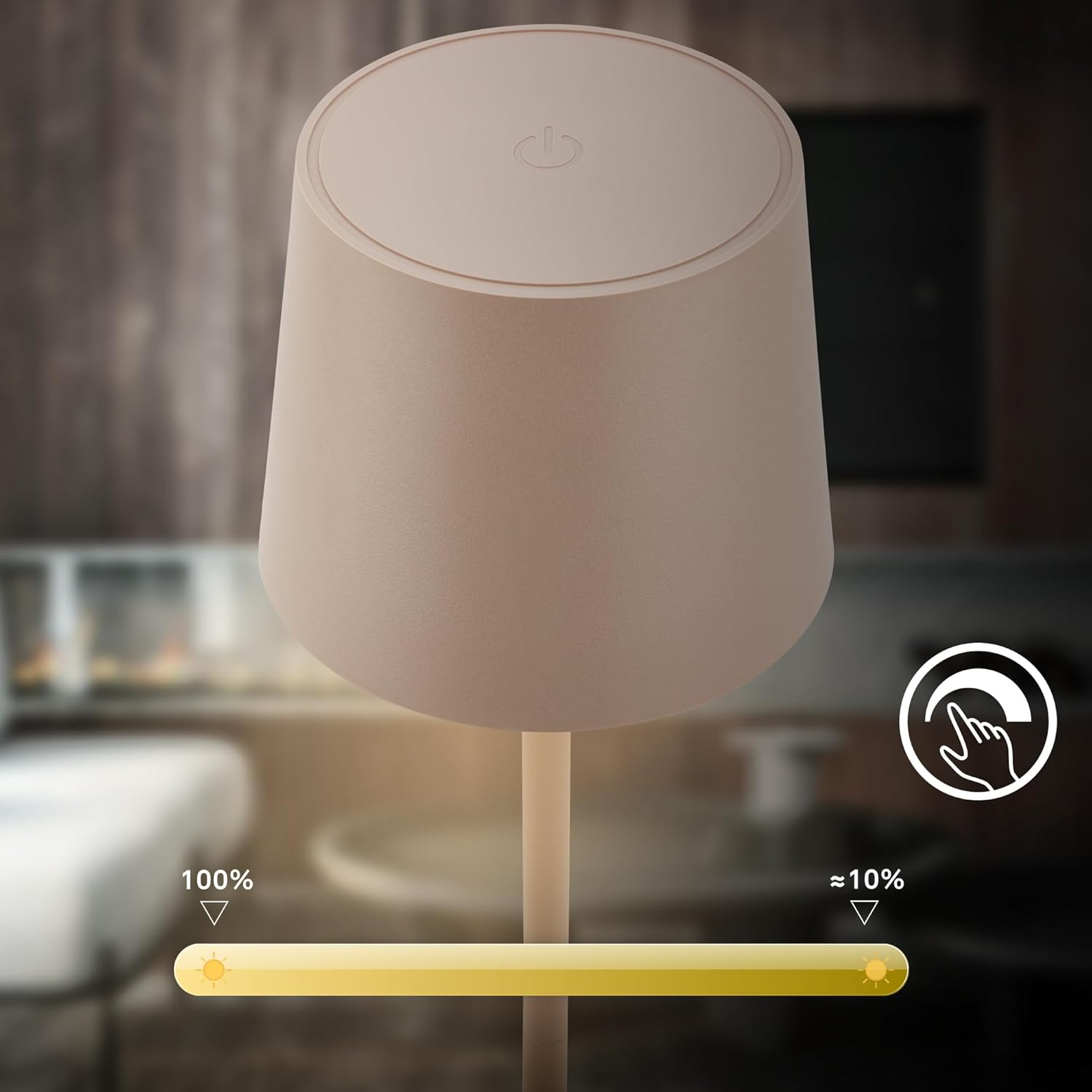 Thumbnail 2 de BRILONER Lampada da Tavolo LED Ricaricabile Wi-Fi? No, Wireless con Dimmer Continuo e IP44 — Design Beige