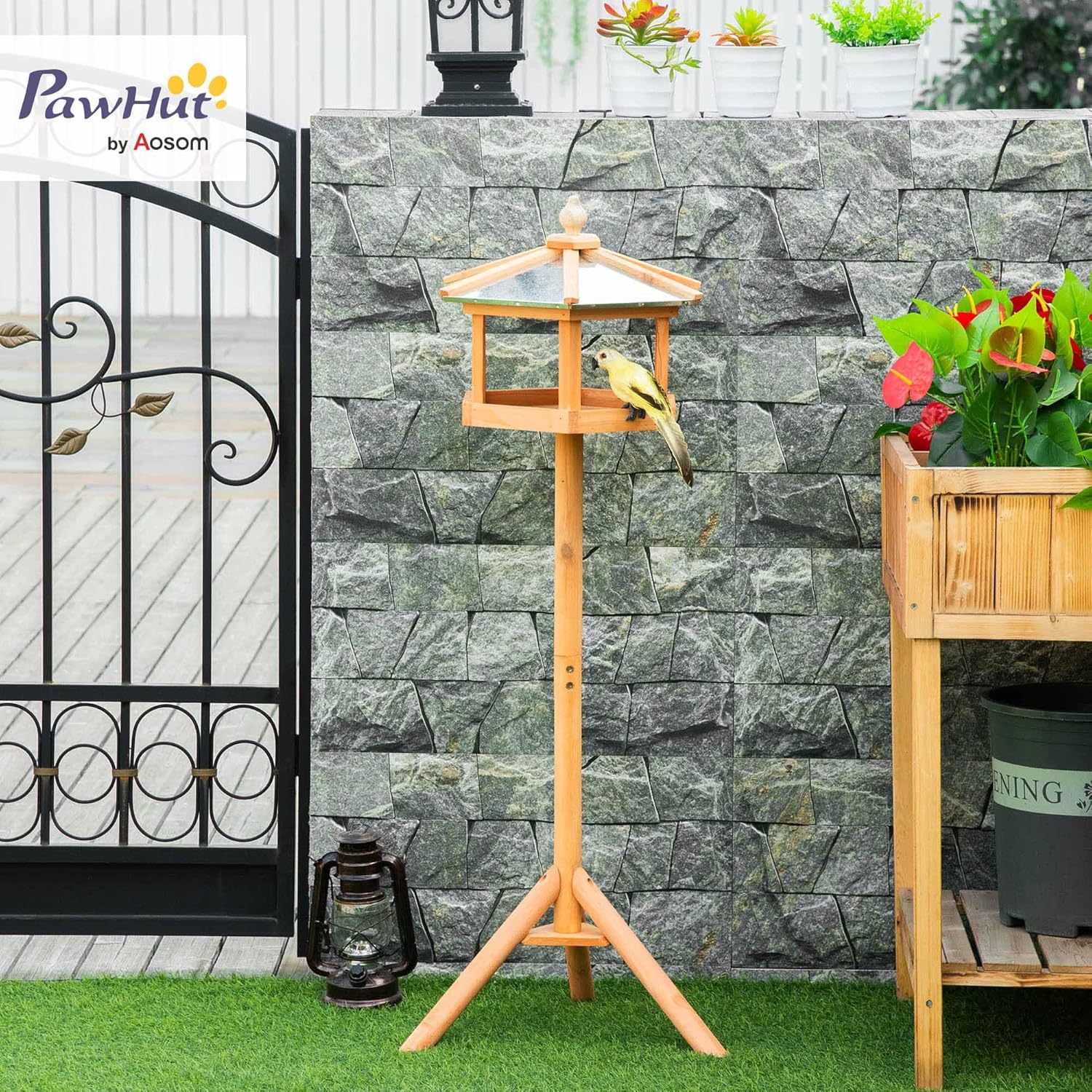 Detalle 2 de HOMCOM Mangeoire pour oiseaux 113 cm