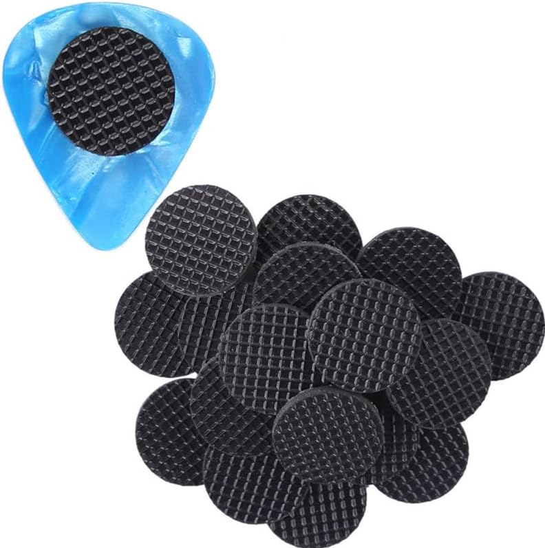Detalle de SUPVOX 56C3R56T16J9HB2ZL Guitar Pick Grip Pads, Self-Adhesive Rubber, Black, 20-Pack