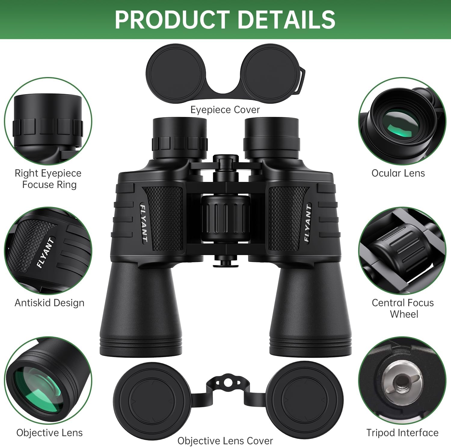 Detalle 2 de 20x50 High Powered Binoculars for Adults ðŸ”