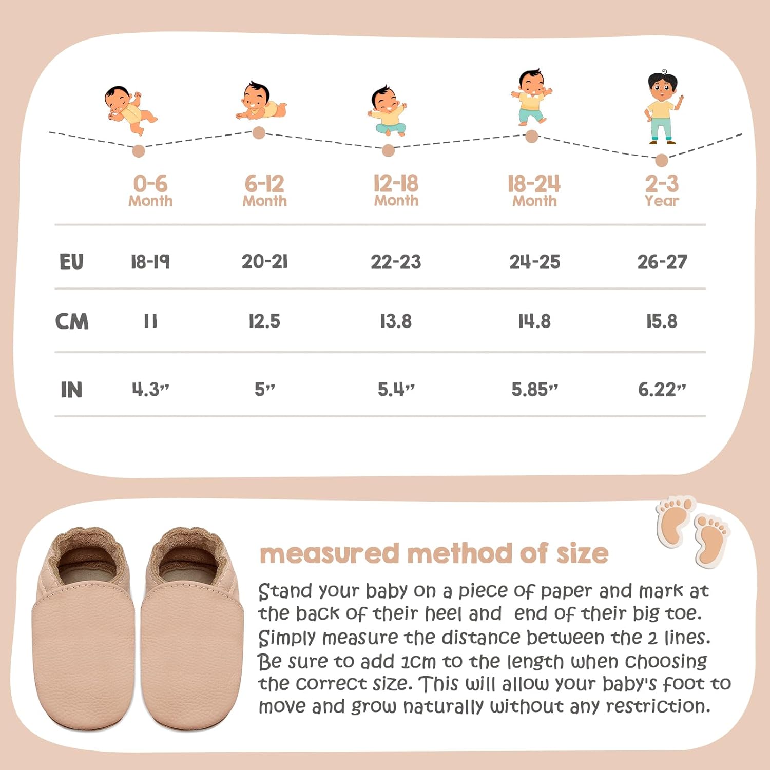 Detalle de IceUnicorn Krabbelschuhe Baby – weiches Leder, elastischer Knöchelriemen, barfuß-Feeling für Krabbelkinder