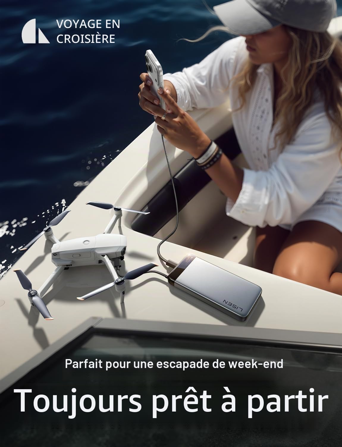 Thumbnail 4 de LISEN Power Bank Slim CCC – Batterie externe 20 000 mAh avec câble intégré et 35 W
