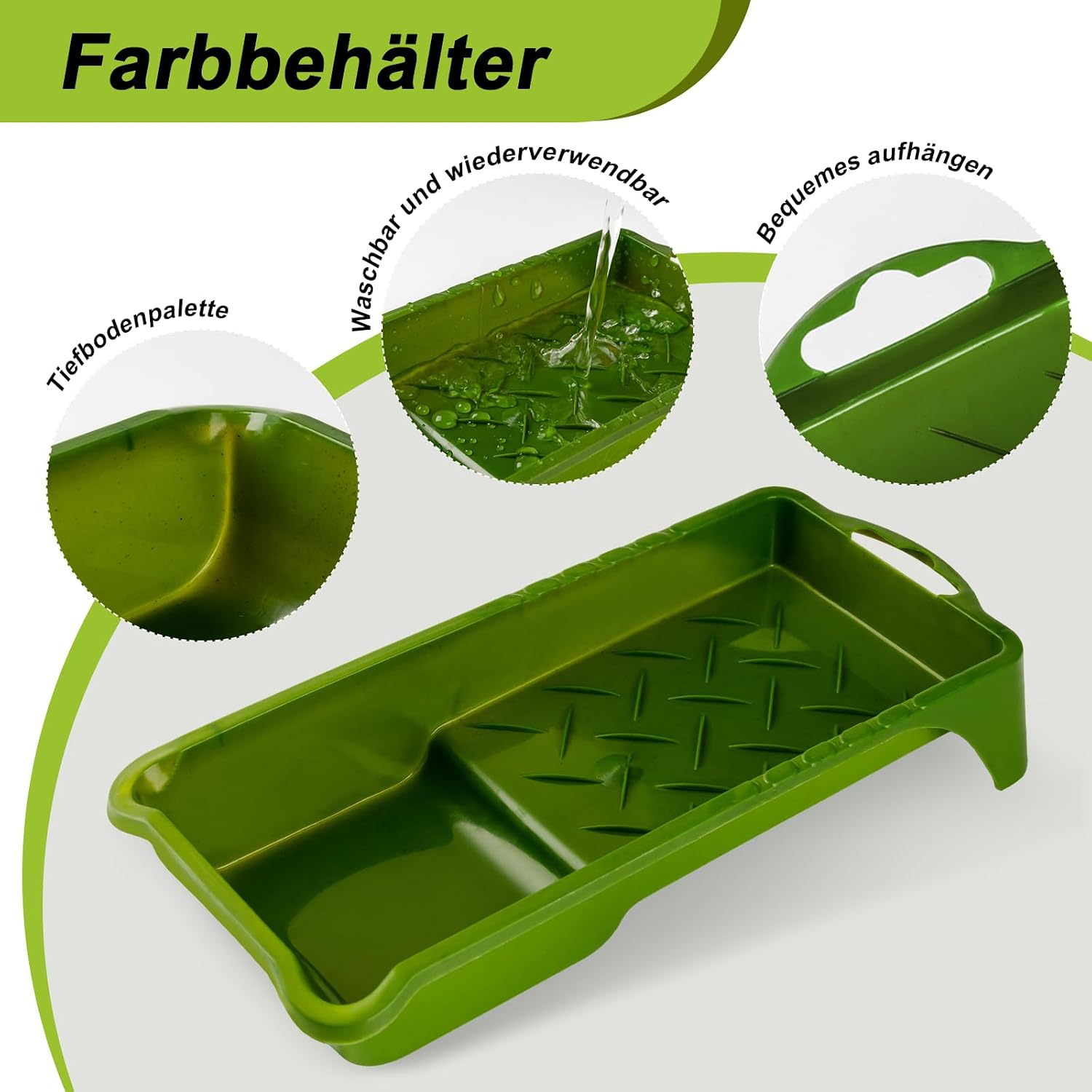 Detalle 2 de YiBaiBrush Farbroller Set Klein – 5 cm Schaumstoffwalze mit Farbwanne & Einsatz, ideal für Möbel, Schablonentechnik und Bastelarbeiten