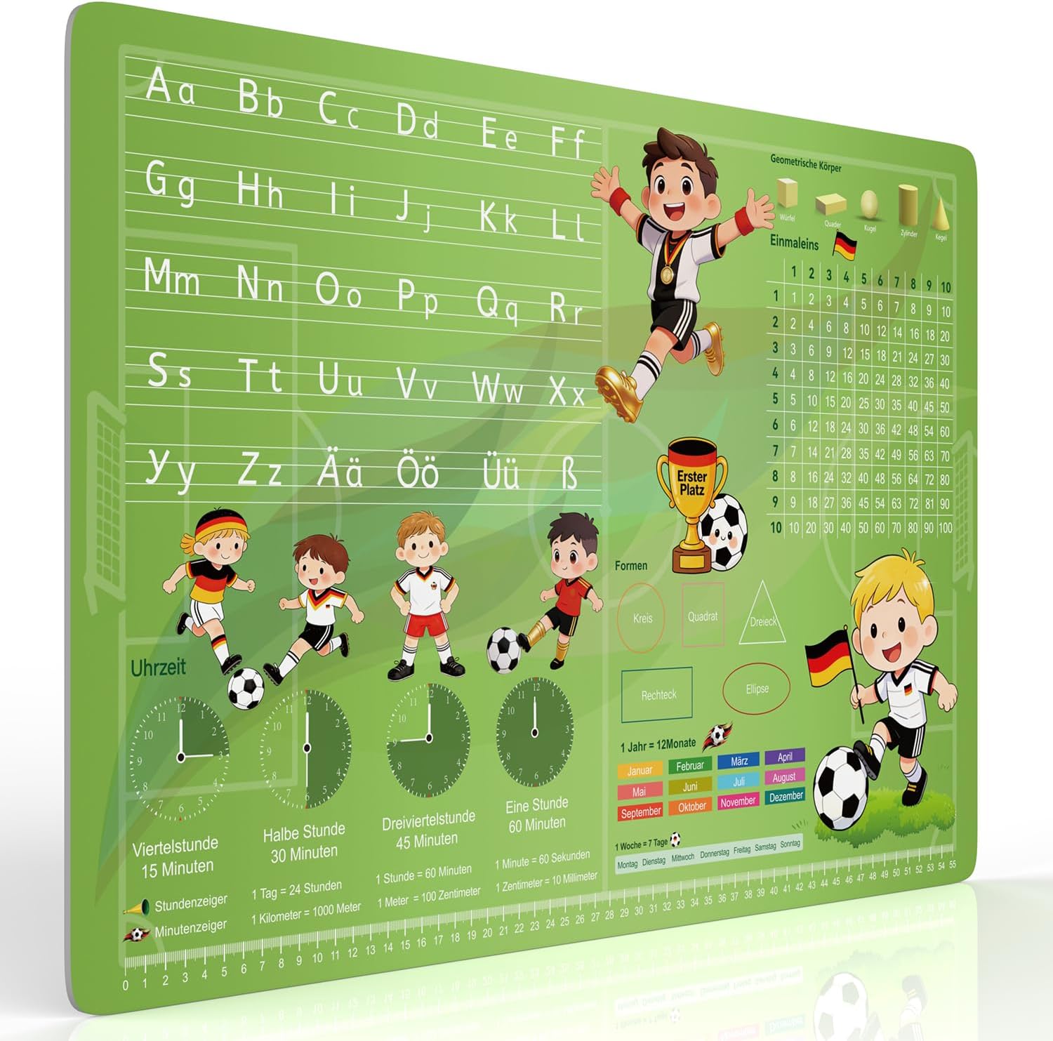 Detalle de FONCOOD Schreibtischunterlage Kinder 60x40 cm – Deutsche Fußball-M Mannschaft Motiv, wasserabweisend, rutschfest