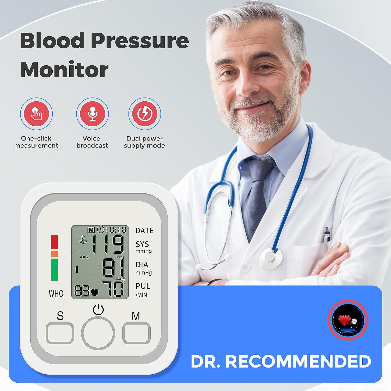 Thumbnail 4 de Blood Pressure Monitors Large Cuff Size 22-36cm for Home Use