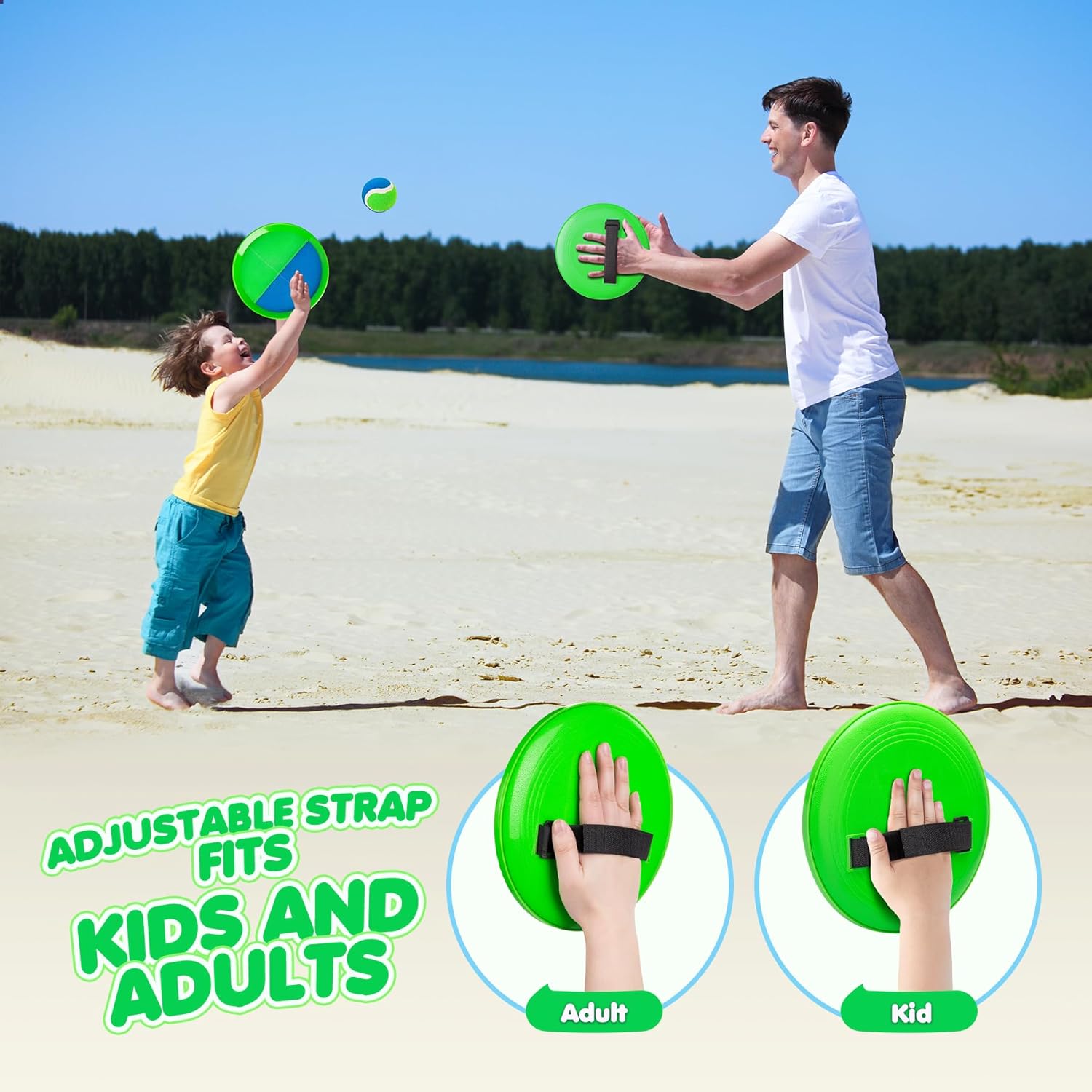 Detalle de Toss and Catch Ball Set Upgrade – Durable Outdoor Beach & Pool Game for Kids