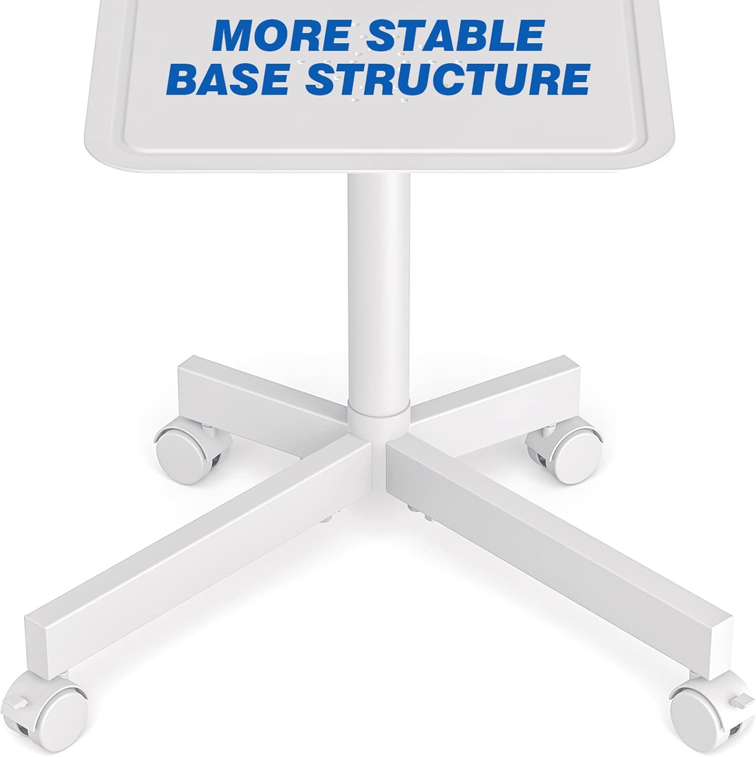 Thumbnail 6 de RFIVER Blanc Pied TV mobile sur roulettes (27 à 60 pouces) réglable en hauteur, charge max 40 kg, VESA jusqu’à 400x400