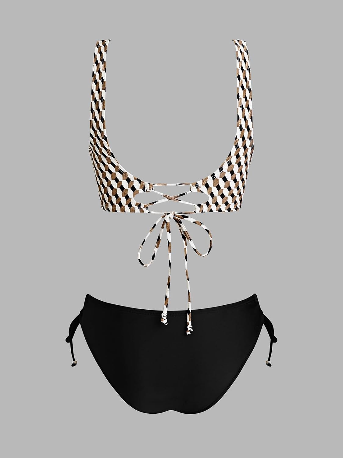 Thumbnail 6 de CUPSHE Damen Bikini-Set mit Wickeloptik und Blumenmuster (Low Rise, geschnürt)