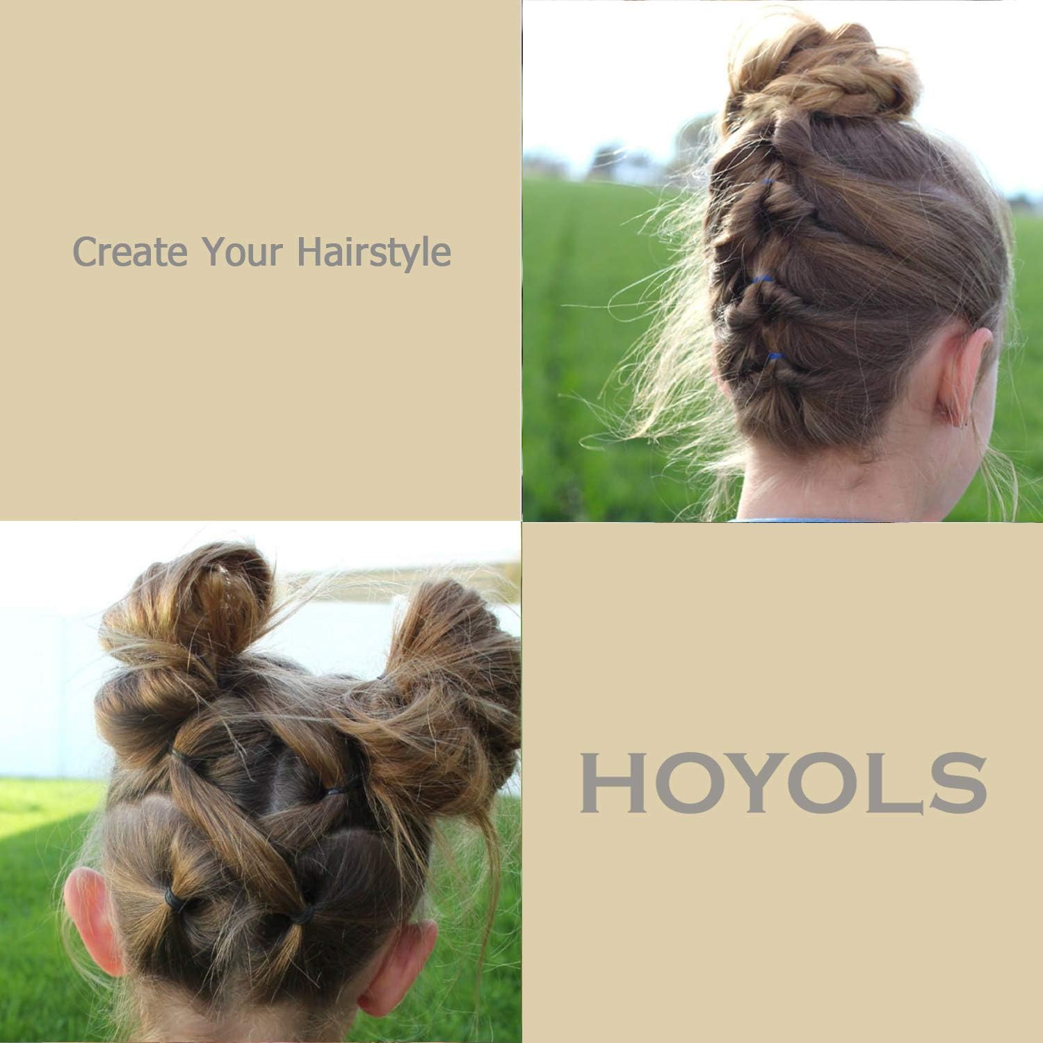 Detalle de HOYOLS Lot de 330 grands élastiques en caoutchouc noir sans latex, 30 mm × 1,6 mm – pour cheveux et bureautique
