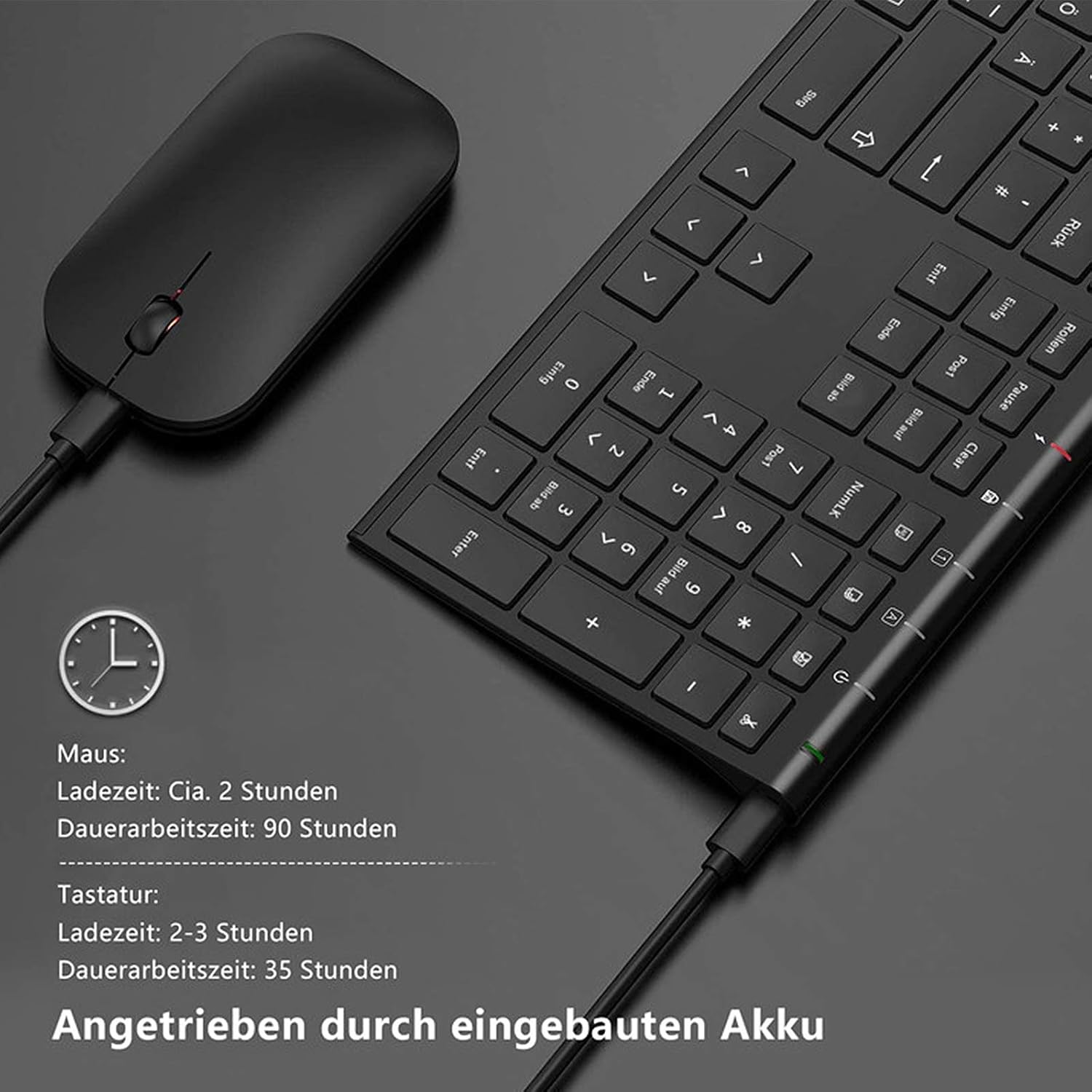 Detalle 2 de seenda Ultraflach Tastatur Maus Set 280 mAh