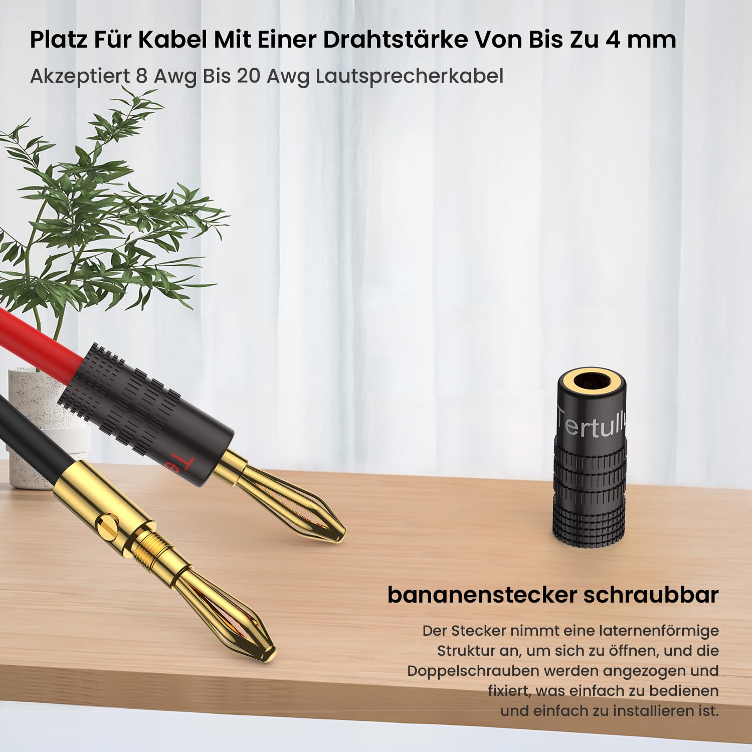 Thumbnail 2 de Tertullus 24K Gold Plated Banana Plug Adapters with Closed Screws